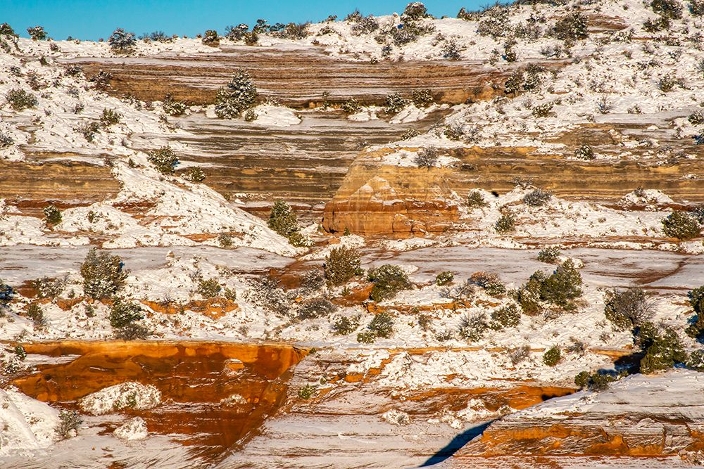 USA, New Mexico, Gallup, Red Rock Park. Sunrise on mountain in winter. art print by Jaynes Gallery for $57.95 CAD
