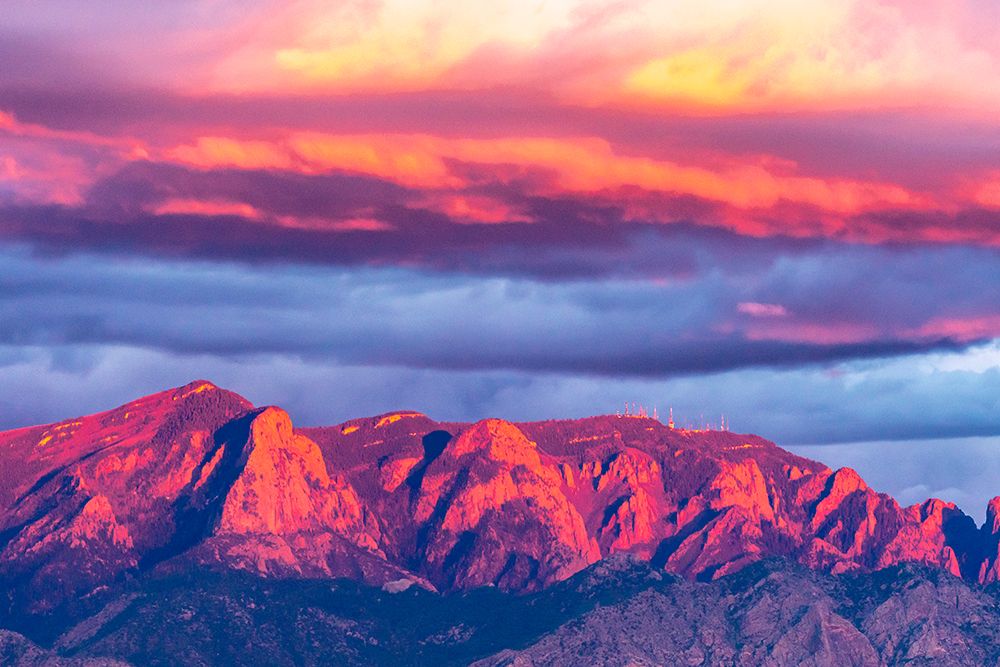 USA, New Mexico, Sandia Mountains. Mountains and clouds at sunset. art print by Jaynes Gallery for $57.95 CAD