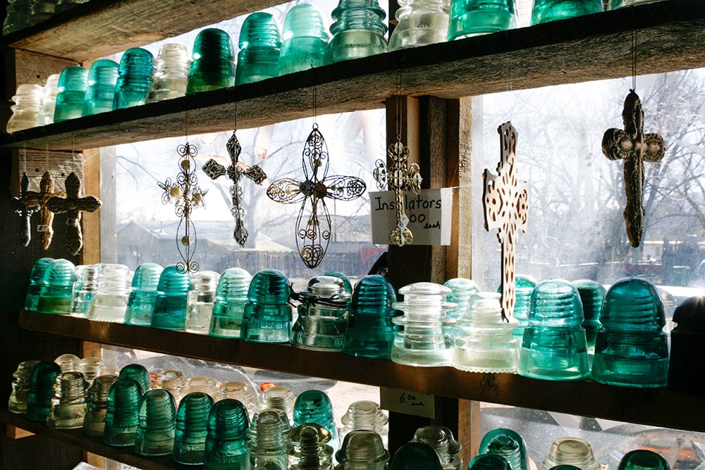 Cerillos-New Mexico-USA. Antique glass conductors. art print by Julien McRoberts for $57.95 CAD
