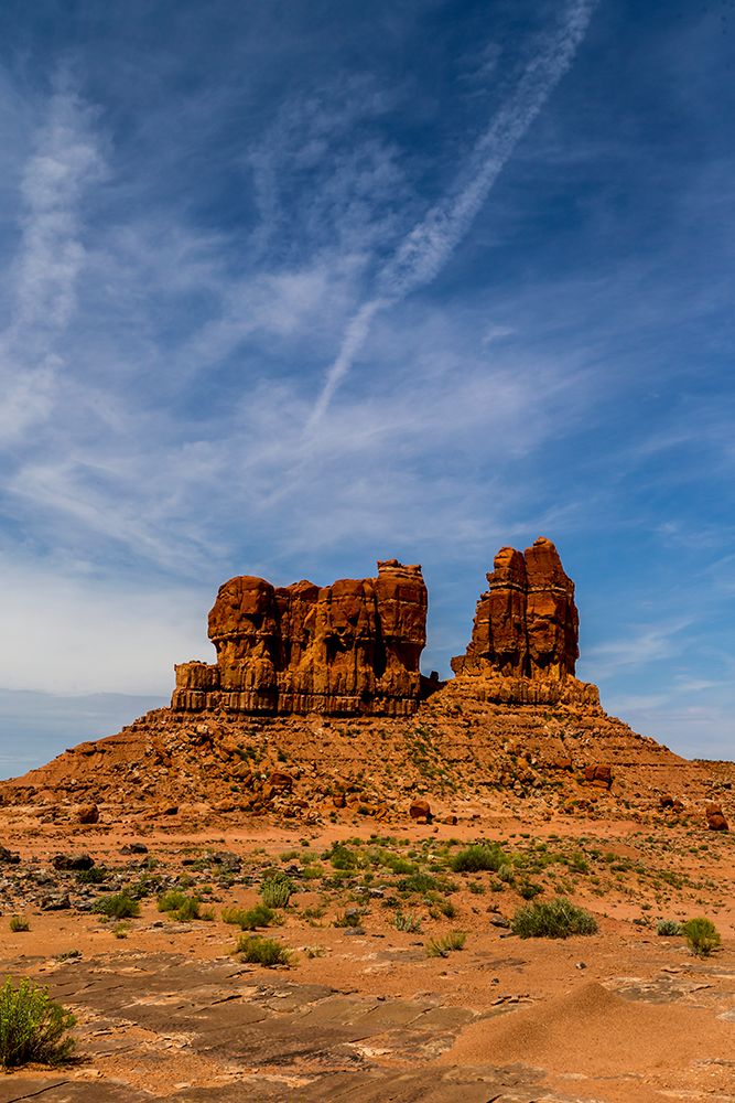 A rocky mound rises out of a New Mexico desert art print by Larry Richardson for $57.95 CAD