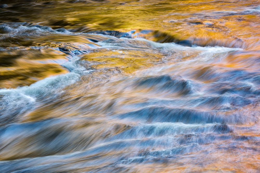 USA-New York-Adirondacks Tupper Lake-autumn reflections at Bog River Falls art print by Ann Collins for $57.95 CAD