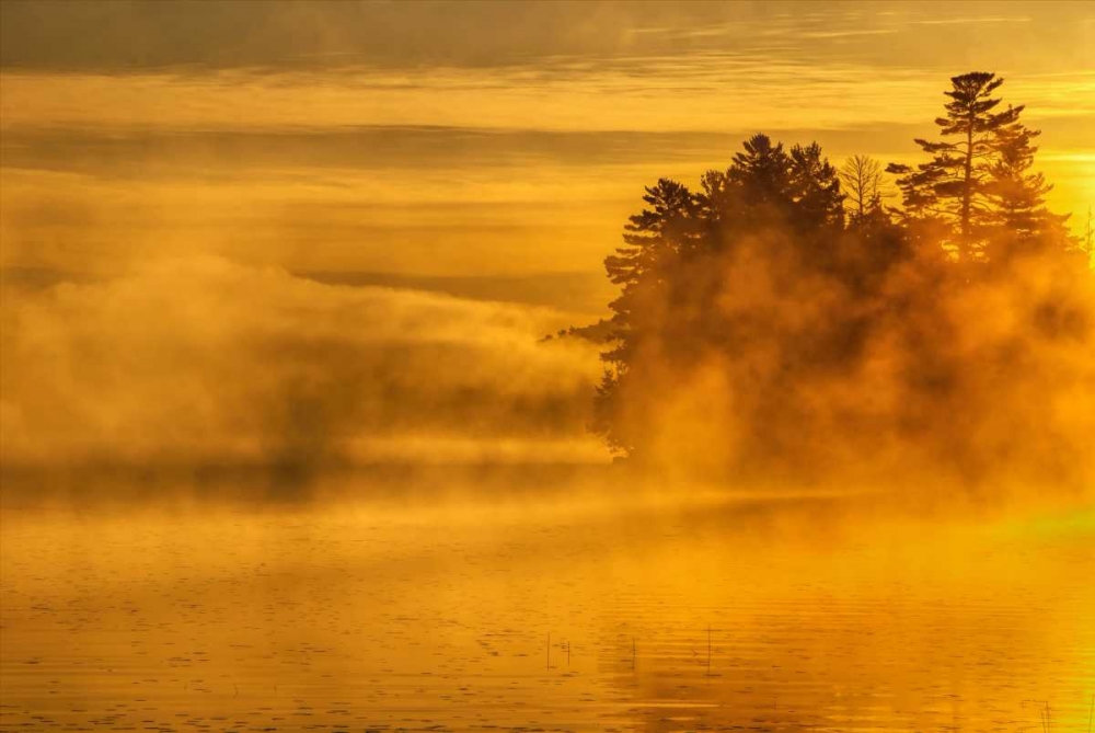New York, Adirondack Mts Mist on Raquette Lake art print by Jay OBrien for $57.95 CAD