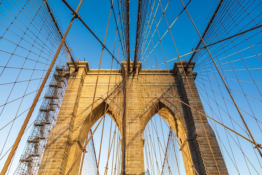 Manhattan-New York-USA Cables and tower on the Brooklyn Bridge art print by Emily Wilson for $57.95 CAD