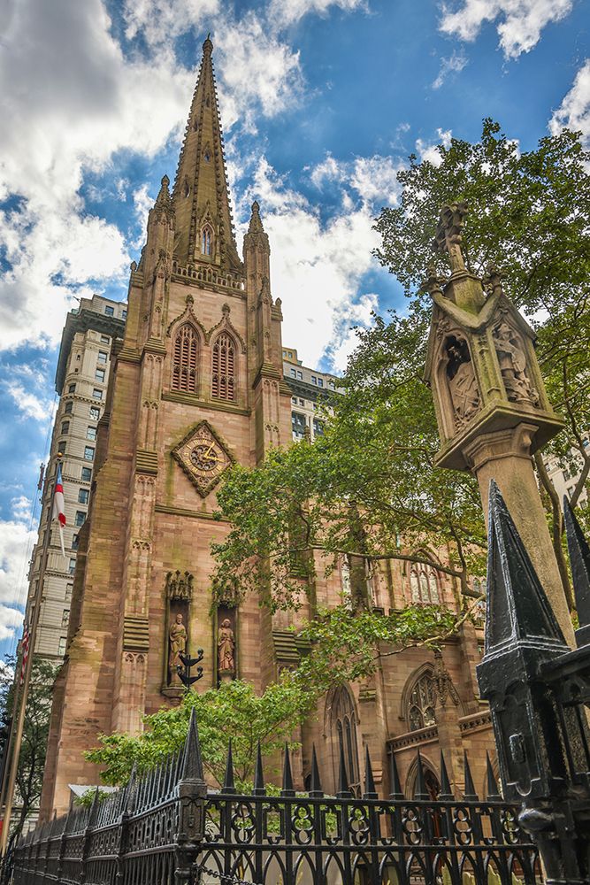 USA-New York Trinity Church and grounds art print by Hollice Looney for $57.95 CAD