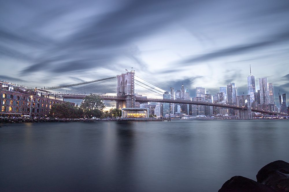 USA-New York The Brooklyn Bridge and New York City skyline art print by Hollice Looney for $57.95 CAD