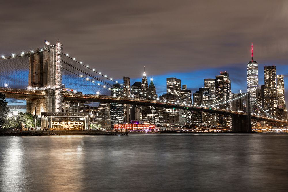 USA-New York The Brooklyn Bridge and New York City skyline art print by Hollice Looney for $57.95 CAD