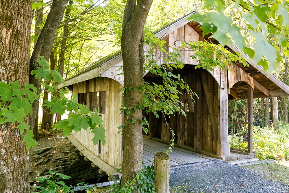 Woodstock-New York-USA. Covered bridge art print by Julien McRoberts for $57.95 CAD