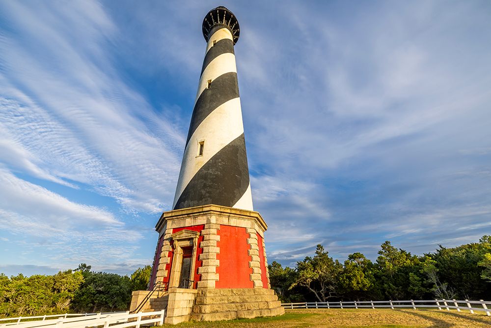 USA-North Carolina-Buxton Cape Hatteras Lighthouse in late afternoon sun art print by Hollice Looney for $57.95 CAD