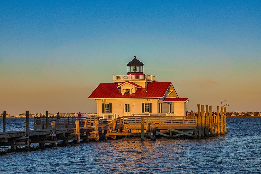 USA-North Carolina-Manteo Sunset on the Roanoke Marshes Lighthouse art print by Hollice Looney for $57.95 CAD