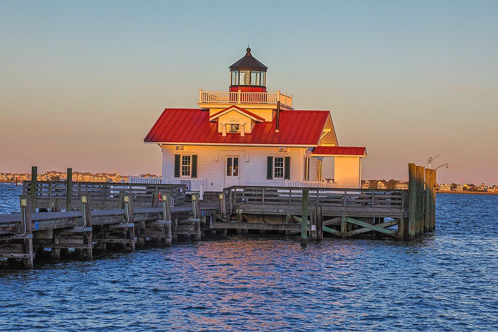 USA-North Carolina-Manteo Sunset on the Roanoke Marshes Lighthouse art print by Hollice Looney for $57.95 CAD