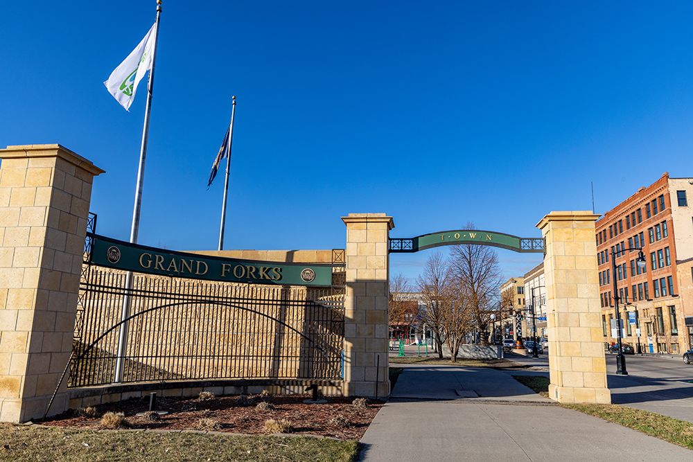 Downtown Grand Forks, North Dakota, USA. art print by Chuck Haney for $57.95 CAD