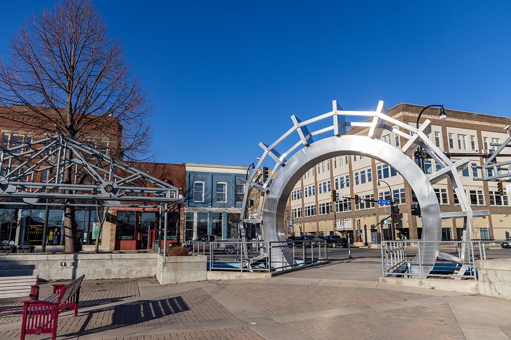 Town square in Grand Forks, North Dakota, USA. art print by Chuck Haney for $57.95 CAD