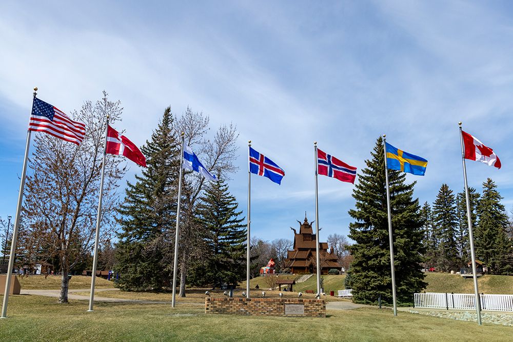 Scandinavian Heritage Park in Minot, North Dakota, USA. art print by Chuck Haney for $57.95 CAD