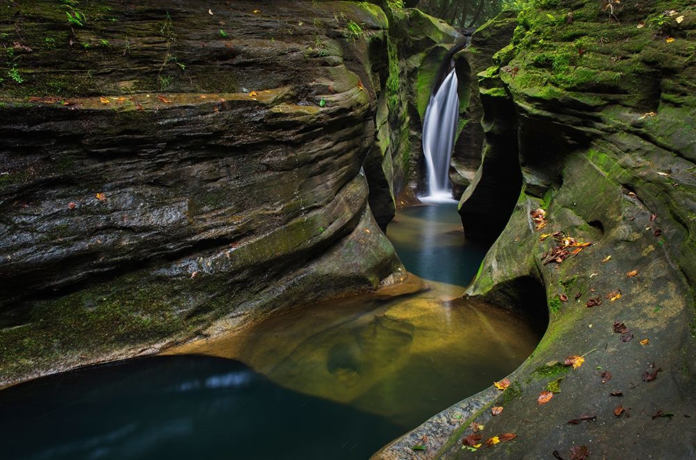 Robinson Falls-also known as Corkscrew Falls-carves through a small gorge of Black Hand Sandstone art print by Alan Majchrowicz for $57.95 CAD