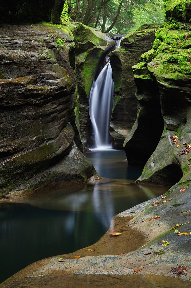 Robinson Falls-also known as Corkscrew Falls-carves through a small gorge of Black Hand Sandstone art print by Alan Majchrowicz for $57.95 CAD
