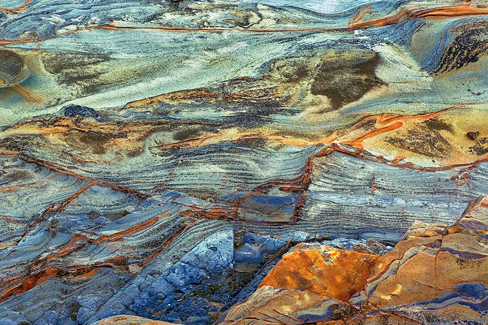 Rock pattern in eroded coastline-Shore Acres State Park-Coos Bay-Oregon art print by Adam Jones for $57.95 CAD