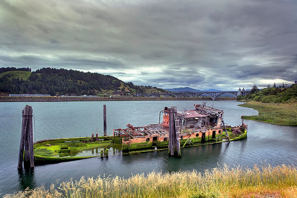Historic shipwreck-Mary D Hume-a National Register of Historic Places-Gold Beach-Oregon art print by Adam Jones for $57.95 CAD