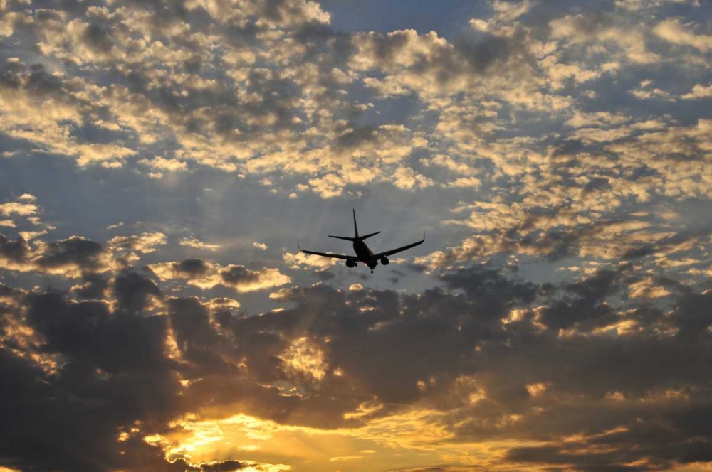 OR, Portland Airplane approaching landing art print by Steve Terrill for $57.95 CAD