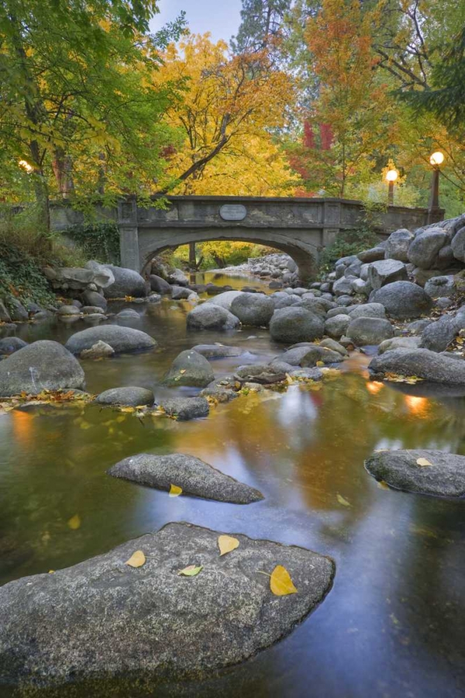 OR, Lithia Park Autumn reflects in Ashland Creek art print by Don Paulson for $57.95 CAD