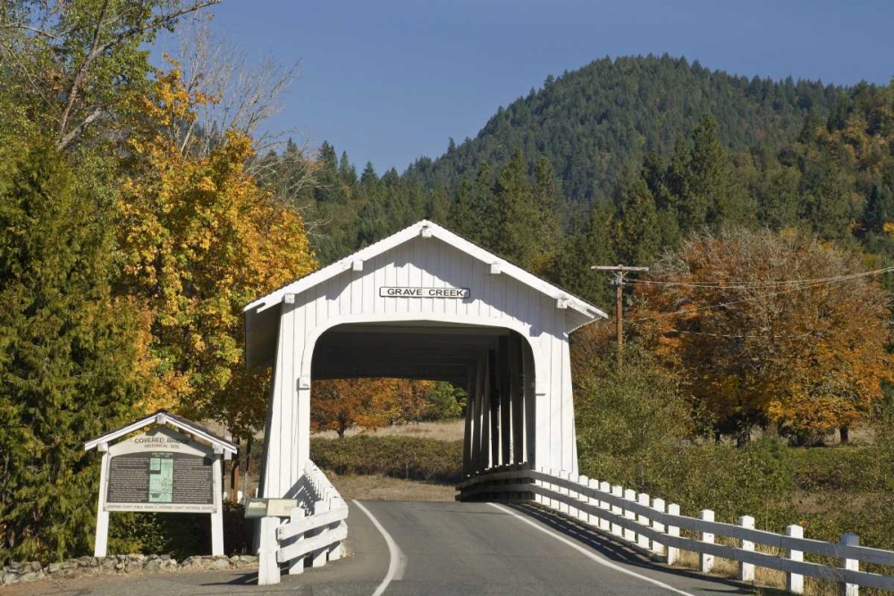 OR, Cottage Grove Grave Creek Covered Bridge art print by Don Paulson for $57.95 CAD