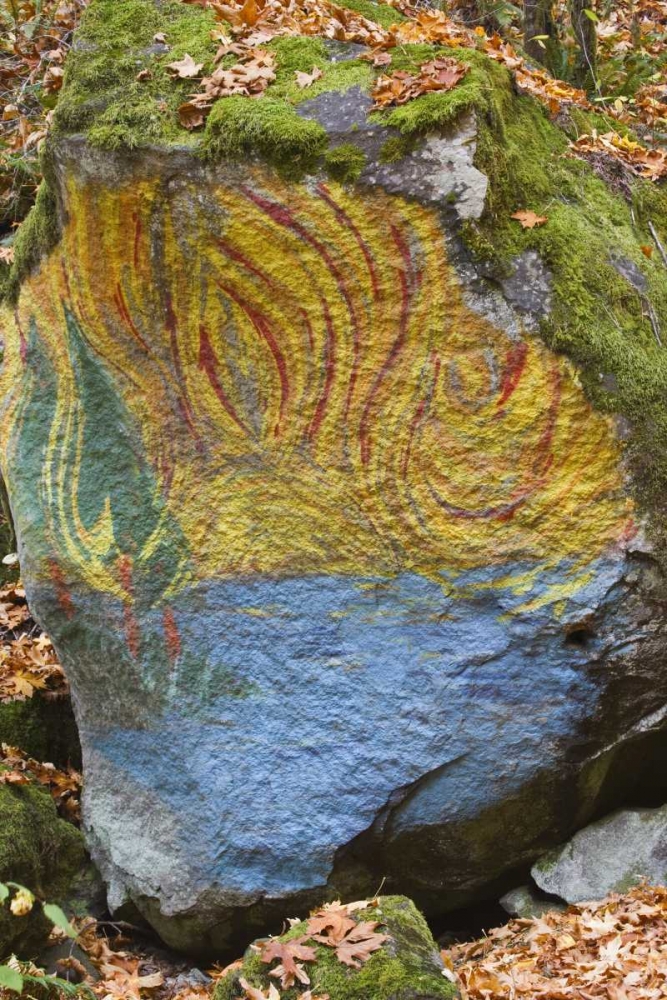Oregon, Lake Creek Close-up of painted boulder art print by Don Paulson for $57.95 CAD