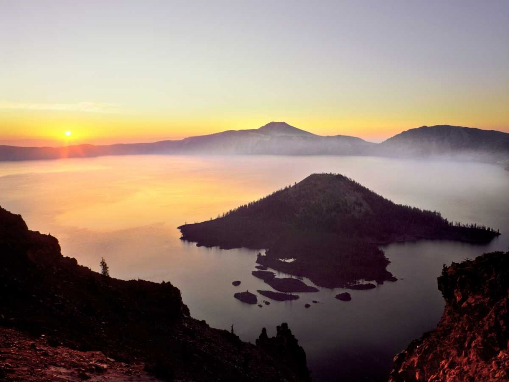 OR, Crater Lake NP Sunrise over Crater Lake art print by Steve Terrill for $57.95 CAD
