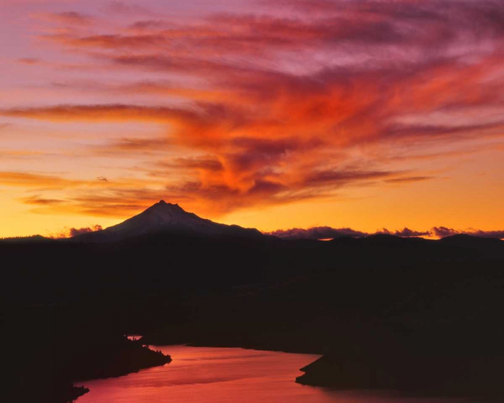 OR, Jefferson Co, Lake Billy Chinook at sunset art print by Steve Terrill for $57.95 CAD