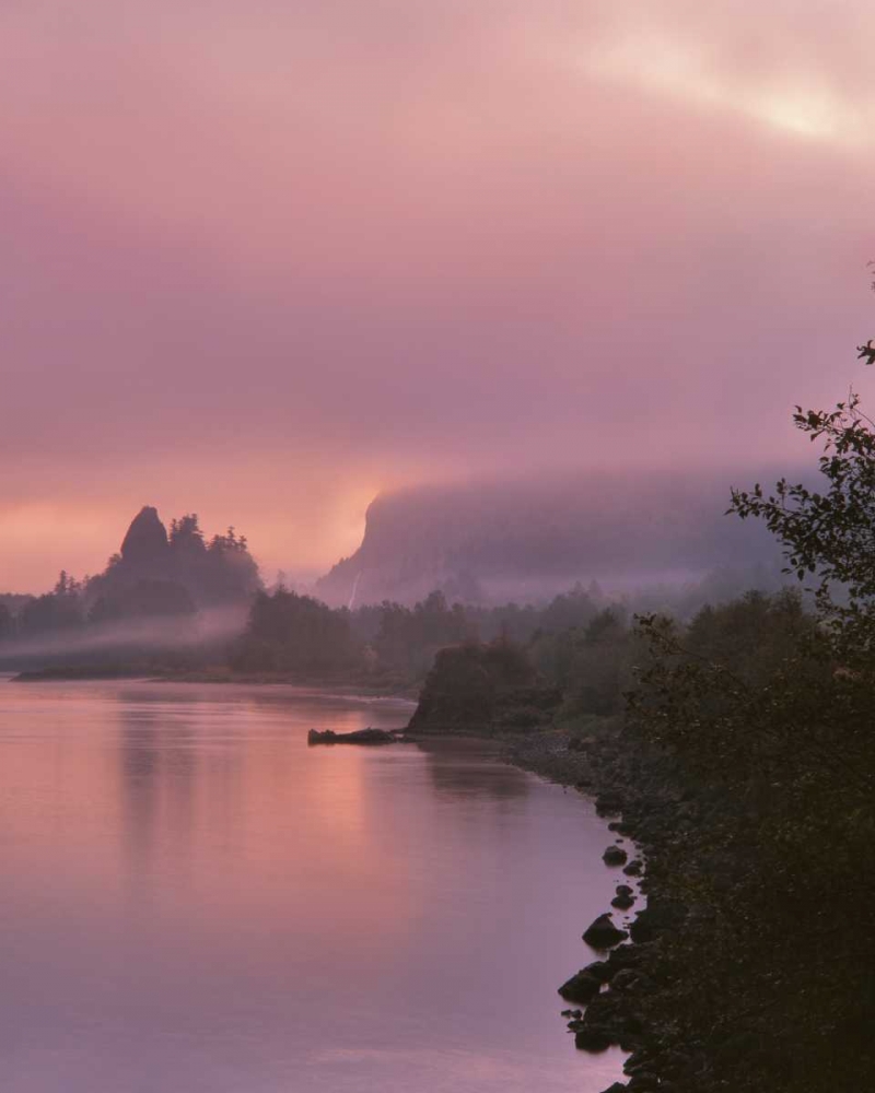 OR, Columbia Gorge NSA Fog along Columbia River art print by Steve Terrill for $57.95 CAD