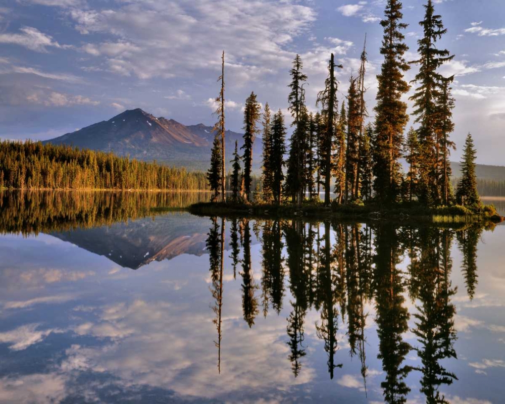 Oregon Diamond Peak reflecting in Summit Lake art print by Steve Terrill for $57.95 CAD