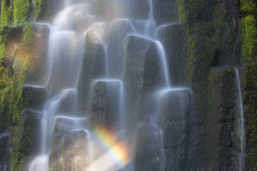 OR, Proxy Falls Waterfall rainbow over columns art print by Gilles Delisle for $57.95 CAD