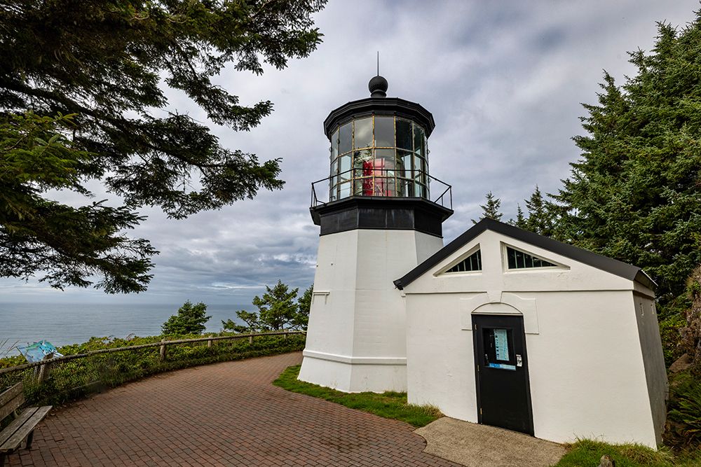 Cape Meares Lighthouse near Tillamook, Oregon, USA art print by Chuck Haney for $57.95 CAD