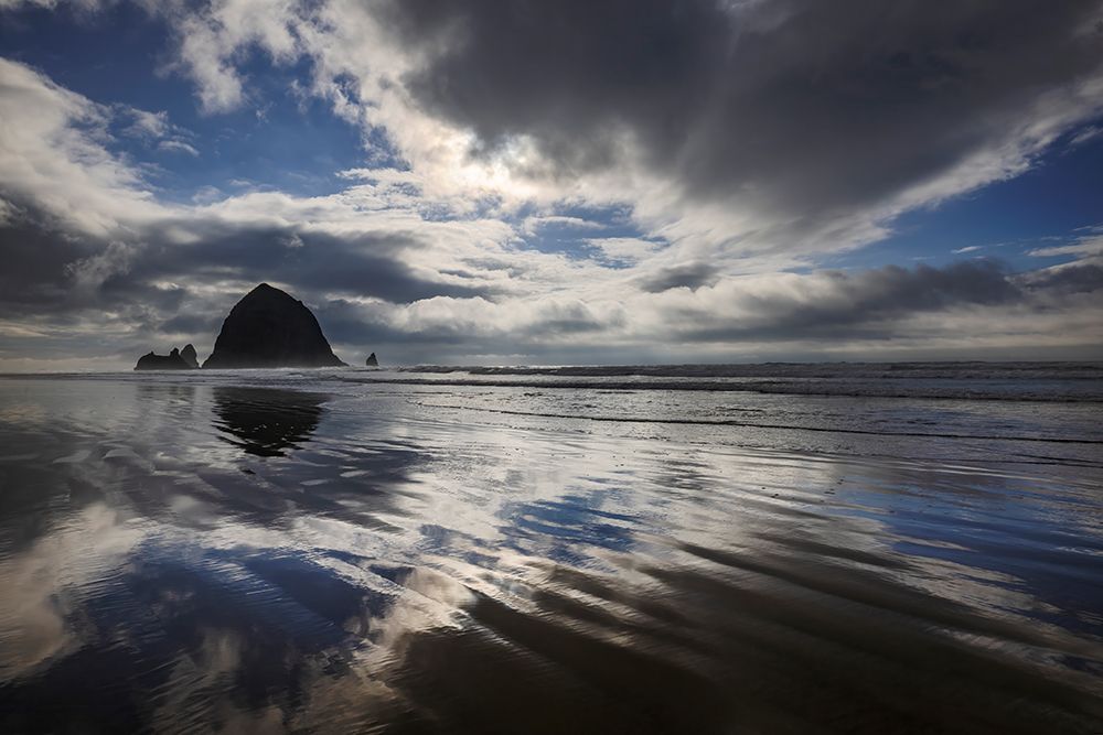 Haystack Rock at low tide in Cannon Beach, Oregon, USA art print by Chuck Haney for $57.95 CAD