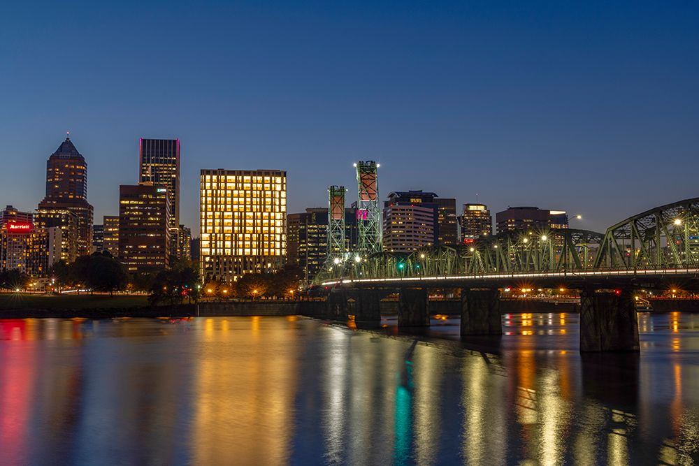 Portland skyline from the eastside of the Willamette River in Portland, Oregon, USA art print by Chuck Haney for $57.95 CAD
