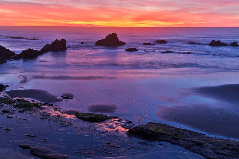 USA- Oregon. Seal Rock State Recreation Site sunset at low tide art print by Darrell Gulin for $57.95 CAD