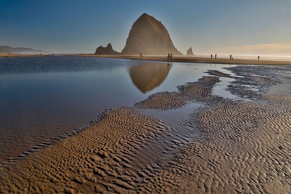 USA- Oregon. Cannon Beach with Haystack near sunset and low tide. art print by Darrell Gulin for $57.95 CAD