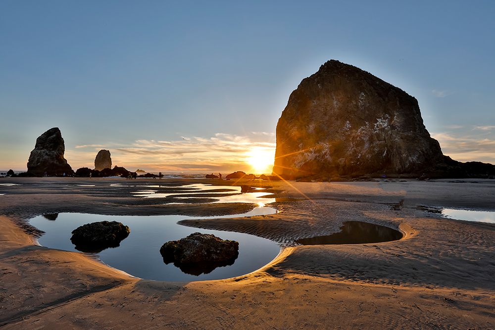 USA- Oregon. Cannon Beach with Haystack near sunset and low tide. art print by Darrell Gulin for $57.95 CAD