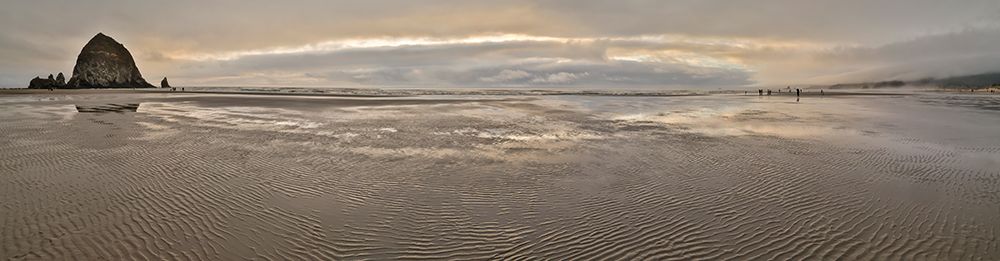 USA- Oregon. Cannon Beach and panorama of Haystack at sunset and low tide. art print by Darrell Gulin for $57.95 CAD