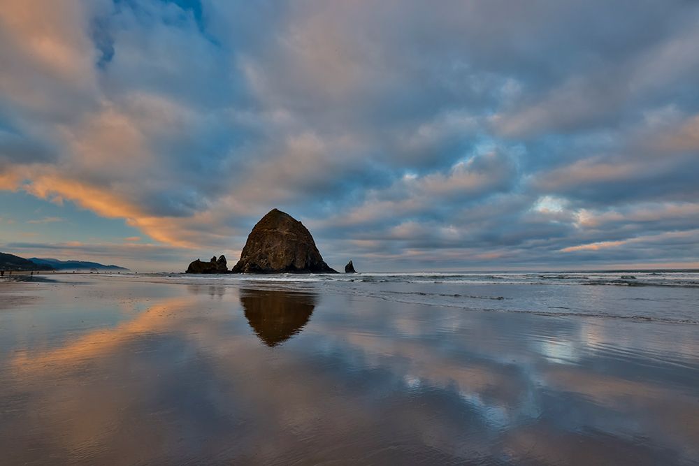 Cannon Beach and Haystack Rock evening light art print by Darrell Gulin for $57.95 CAD