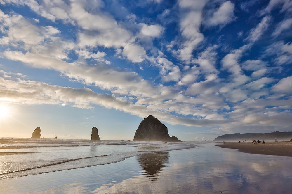 Cannon Beach and Haystack Rock evening light art print by Darrell Gulin for $57.95 CAD