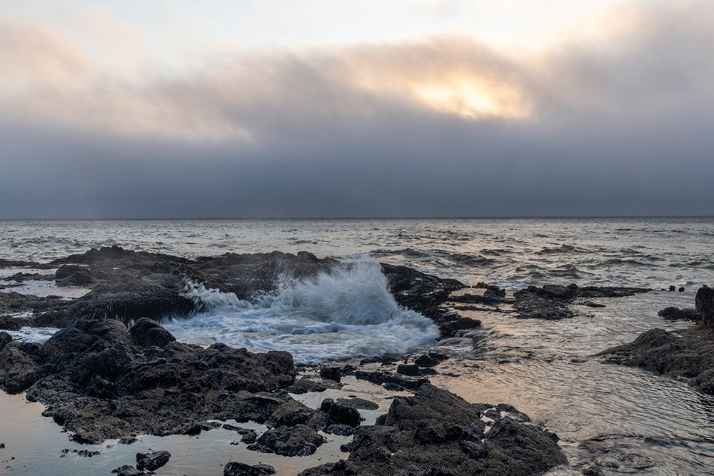 Usa-Oregon-Yachats Thors Well-Waves Crashing into Thors Well art print by Hollice Looney for $57.95 CAD