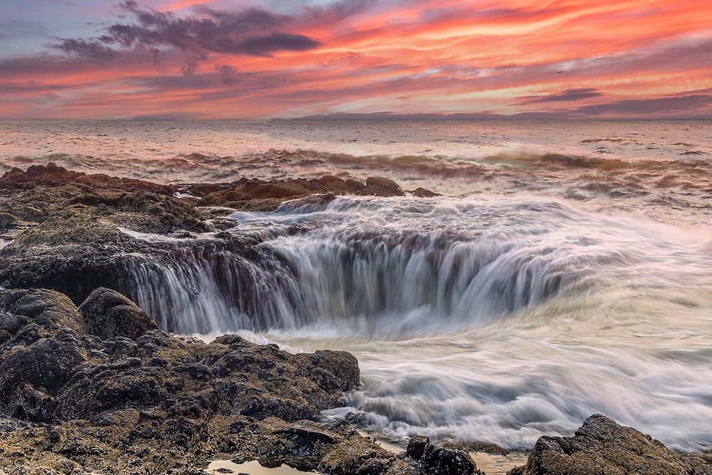 Usa-Oregon-Yachats Thors Well-Waves Crashing into Thors Well art print by Hollice Looney for $57.95 CAD