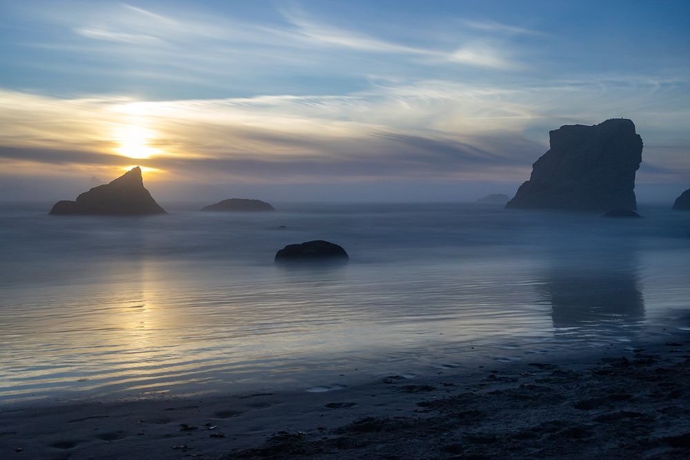 Usa-Oregon-Bandon Bandon Beach-Sunset at the Beach art print by Hollice Looney for $57.95 CAD