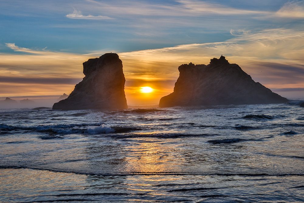 Usa-Oregon-Bandon Bandon Beach-Sunset at the Beach art print by Hollice Looney for $57.95 CAD