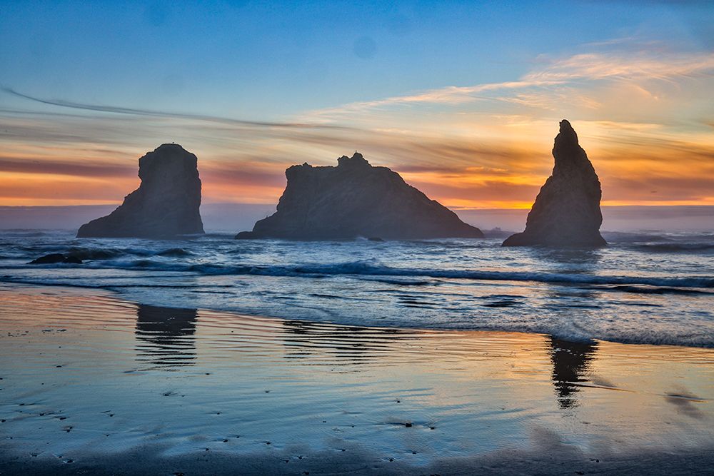 Usa-Oregon-Bandon Bandon Beach-Sunset at the Beach art print by Hollice Looney for $57.95 CAD