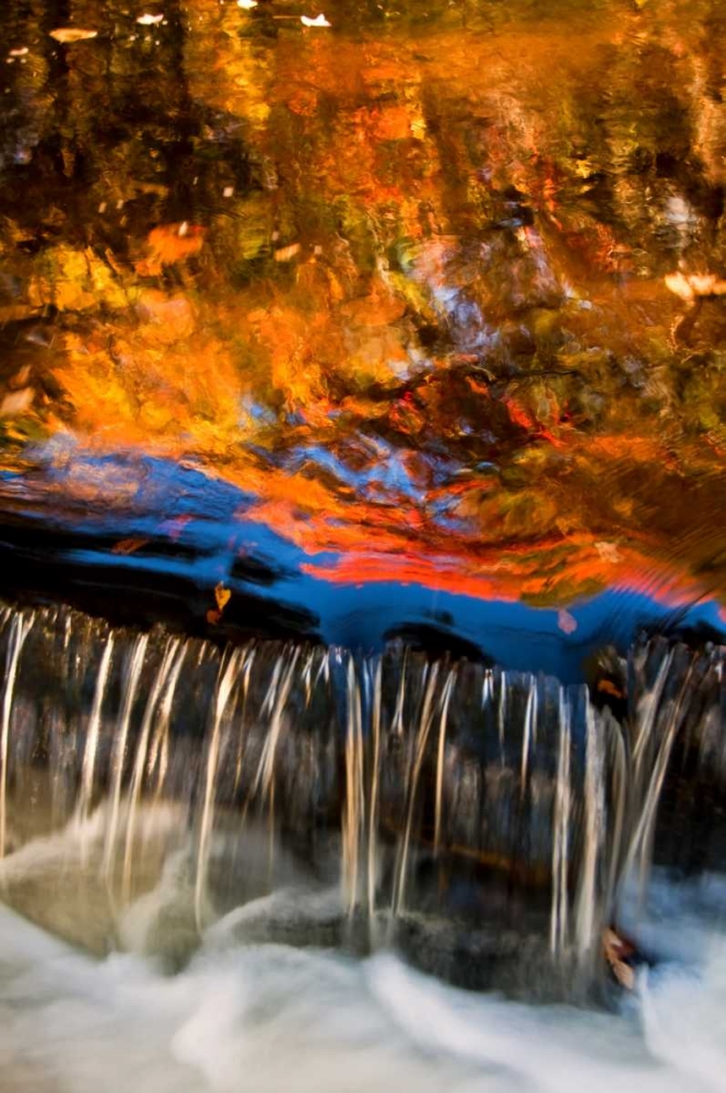 PA, Dingmans Ferry Autumn waterfall over rocks art print by Jay OBrien for $57.95 CAD