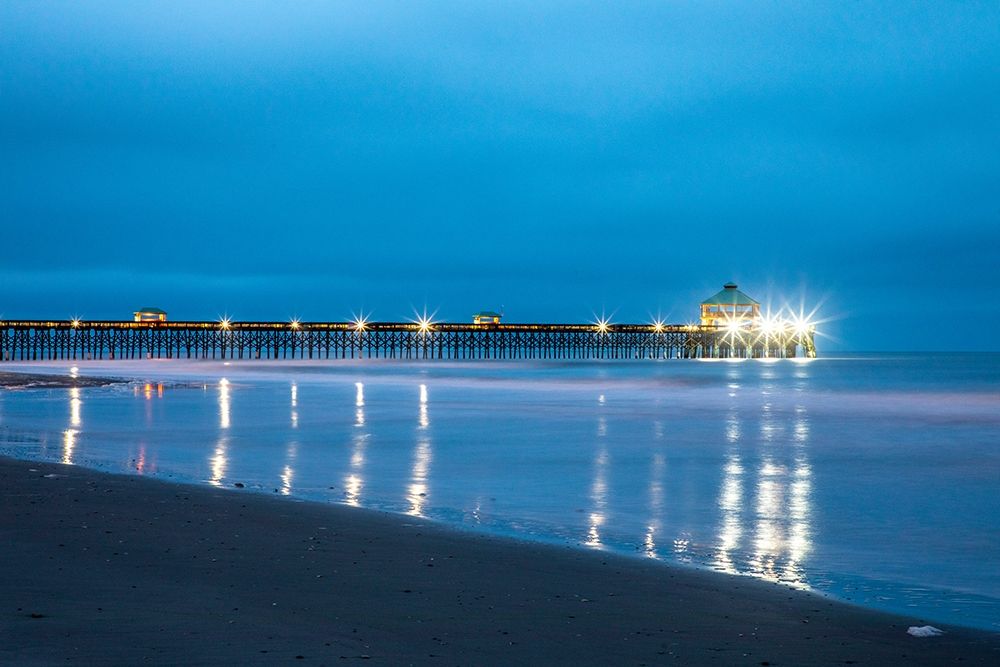 South Carolina Early cloudy morning at Folly Beach art print by Hollice Looney for $57.95 CAD