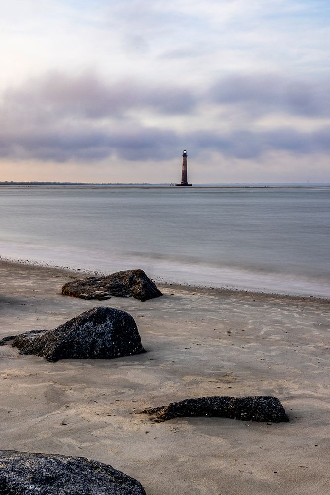 USA- South Carolina- Charleston. Folly Beach and Morris Island Lighthouse art print by Hollice Looney for $57.95 CAD
