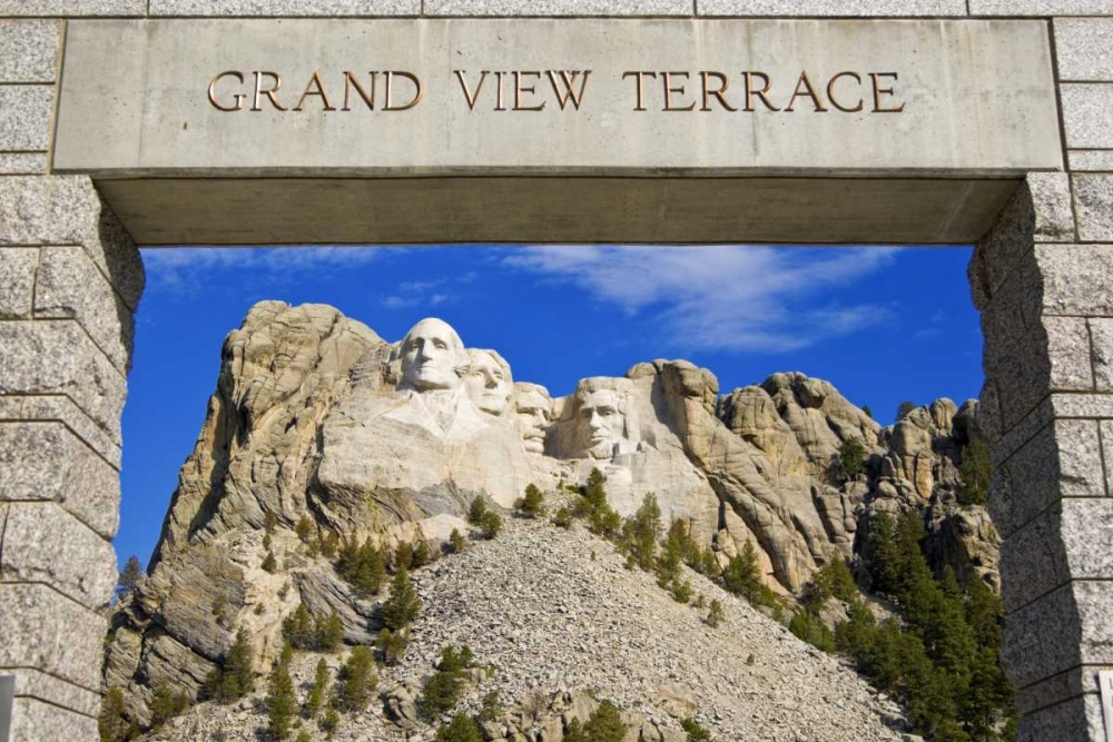 SD, Mount Rushmore framed by Grand View Terrace art print by Fred Lord for $57.95 CAD
