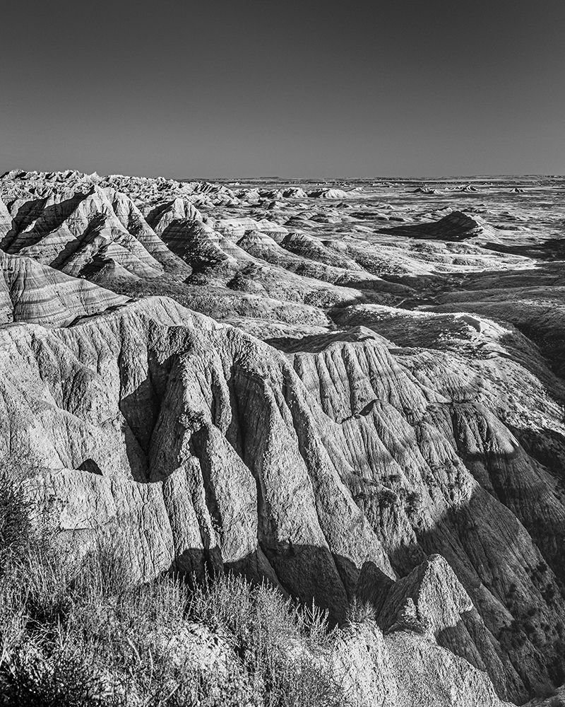 The wind and water eroded landscape in the Badlands National Park make beautiful natural carvings. art print by Larry Richardson for $57.95 CAD
