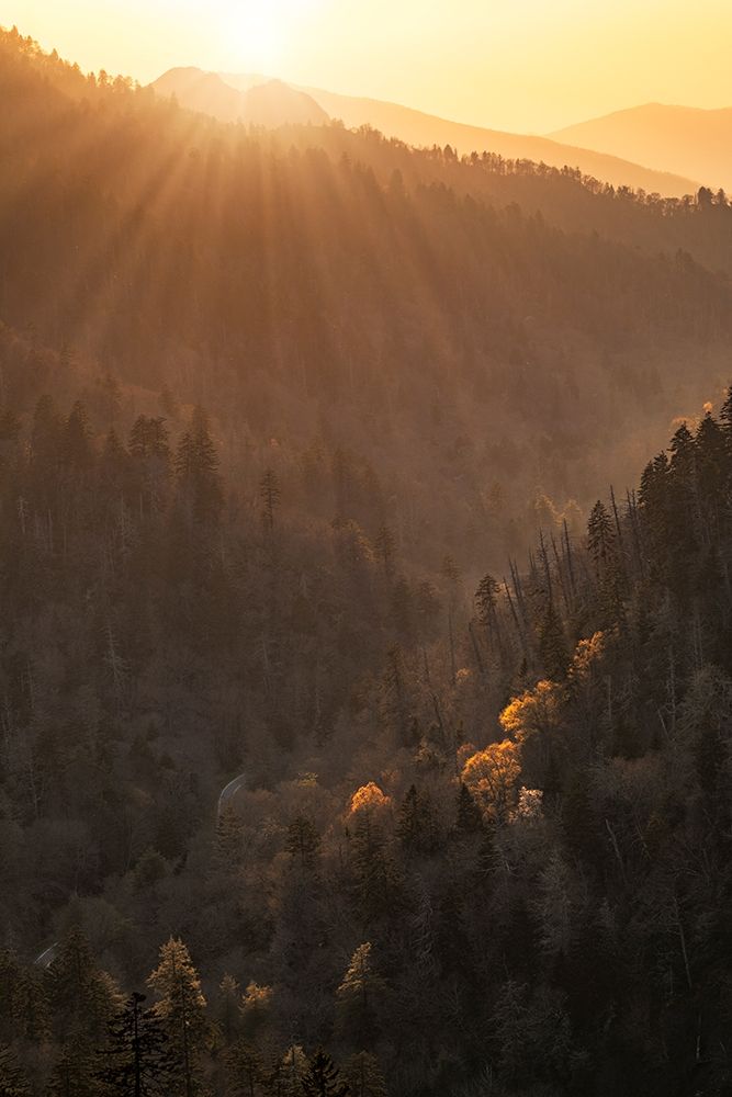 Spring sunset from Morton Overlook-Great Smoky Mountains National Park-Tennessee art print by Adam Jones for $57.95 CAD